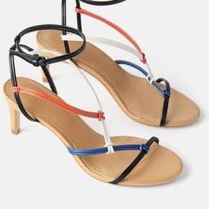 NWT Zara Strappy Heel Colorful Sandals